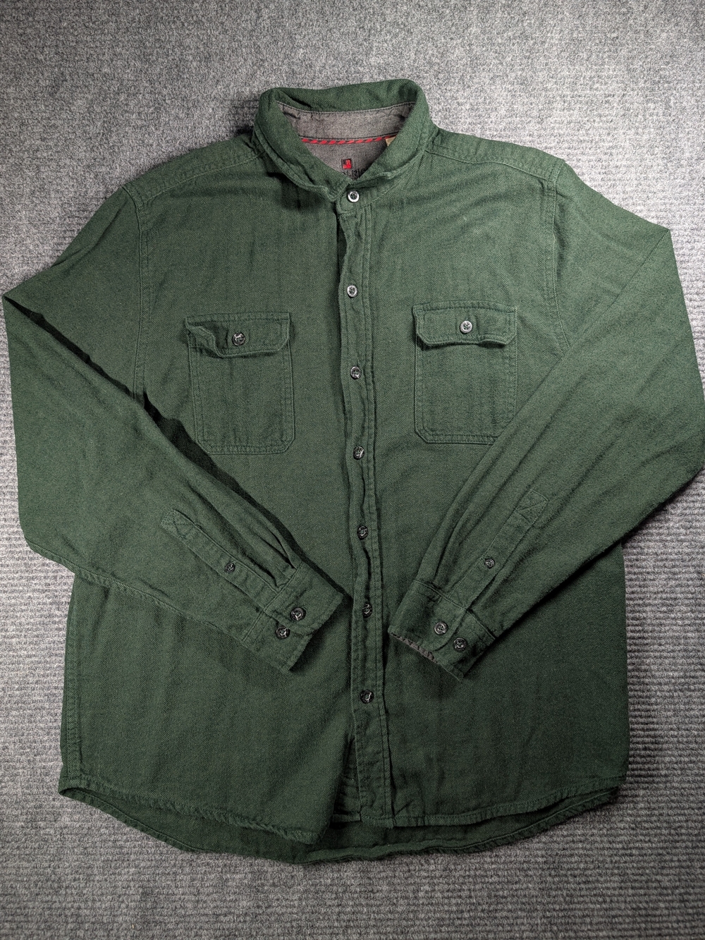 Woolrich Men's Button-Down Shirt Jacket in Forest Green